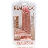 RealRock Extra Dikke Dildo Met Ballen 20,3 Cm Blank