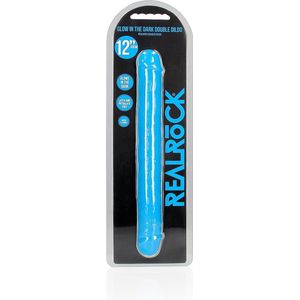 REALROCK - 12 inch - double dong - glow in the dark - ribbels - realistisch - blauw