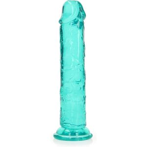 REALROCK - 7 inch - dildo - recht - ribbels - zuignap - realistisch - turquoise