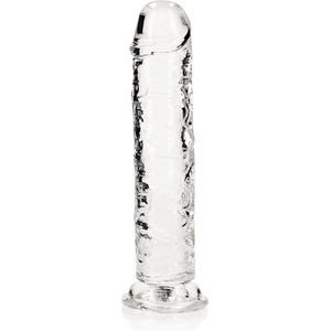 REALROCK - 8 INCH - dildo - recht - zuignap - ribbels - transparant