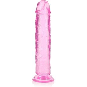 REALROCK - 10 inch - dildo - recht - zuignap - ribbels - roze