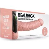 Shots - RealRock Vibrerende Holle Strap-On met Ballen - 18 cm Flesh