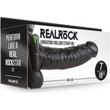 Shots - RealRock Vibrerende Holle Strap-On met Ballen - 18 cm Black