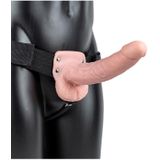 Shots - RealRock REA134FLE - Vibrating Hollow Strap-on With Balls - 9'' / 23 cm - Flesh