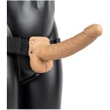 Vibrating Hollow Strap-on With Balls - 9'' / 23 cm - Tan
