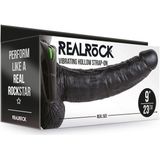 Shots - RealRock Vibrerende Holle Strap-On met Ballen - 23 cm black