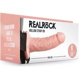 Shots - RealRock Holle Strap-On zonder Ballen - 15,5 cm flesh