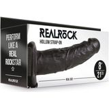 Shots - RealRock Holle Strap-On zonder Ballen - 20,5 cm black