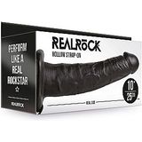 Shots - RealRock Holle Strap-On zonder Ballen - 24,5 cm black