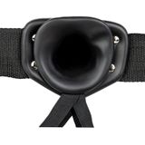 Shots - RealRock Vibrerende Holle Strap-On zonder Ballen - 15,5 cm black