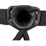 Shots - RealRock Vibrerende Holle Strap-On zonder Ballen - 20,5 cm black