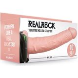 Shots - RealRock Vibrerende Holle Strap-On Zonder Ballen - 24,5 cm Flesh