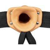 Shots - RealRock Vibrerende Holle Strap-On zonder Ballen - 24,5 cm tan