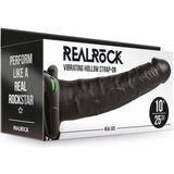 Shots - RealRock Vibrerende Holle Strap-On zonder Ballen - 24,5 cm black