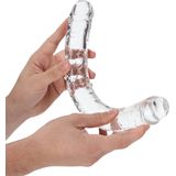 Realistische Dubbele Dildo Transparant - 34 cm