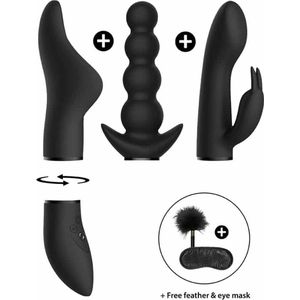Shots - Switch Pleasure Kit #6 - Vibrator met Verschillende Opzet Stukken black