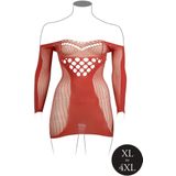 Le Desir - Mini Jurk - Netstof - Zwart - Lange Mouwen