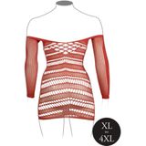 Le Desir - Mini Jurk - Netstof - Zwart - Lange Mouwen