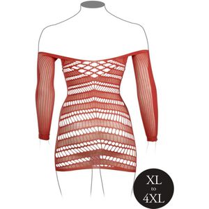 Le Desir - Mini Jurk - Netstof - Zwart - Lange Mouwen