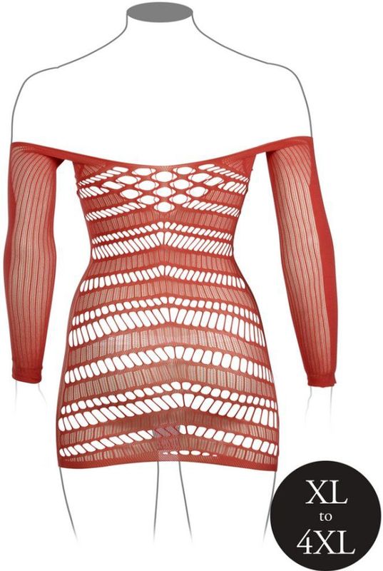 Le Desir - Mini Jurk - Netstof - Zwart - Lange Mouwen