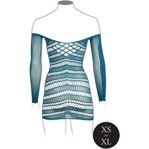 Le Desir - Mini jurk van netstof met lange mouwen - Blauw