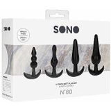 Shots Sono - No.80 4-Piece Butt Plug Set - Black