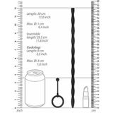 Silicone Plug & Cock Ring Set - Urethral Sounding - Zwart