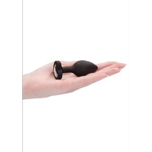 Diamond Heart Butt Plug - Regular - Black