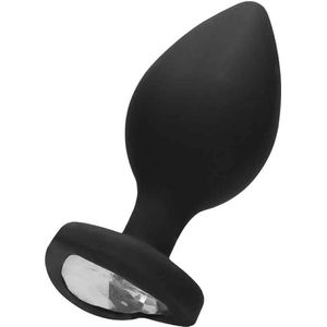 Diamond Heart Butt Plug - Extra Large - Black