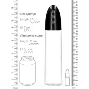 Shots - Pumped Oplaadbare Automatische Cyber-Pomp met Huls Transparent