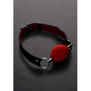 Oval Silicone Ball Gag - Red