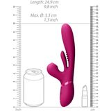 VIVE by Shots - Kura - Thrusting G-Spot Vibrator with Flapping Tongue and Pulse Wave Stimulator - Pink