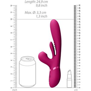 VIVE by Shots - Kura - Thrusting G-Spot Vibrator with Flapping Tongue and Pulse Wave Stimulator - Pink