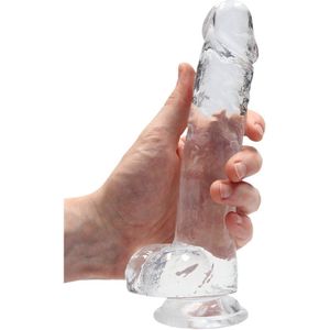 RealRock realistische dildo met scrotum - 20 cm - transparant