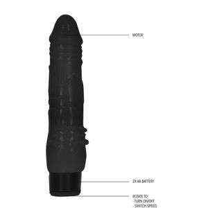 GC - 8 Inch Fat Realistic Dildo Vibe - Black