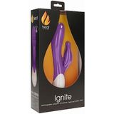 Heat Ignite Oplaadbare G Spot Rabbit Vibrator met Verwarmingsfunctie - Paars