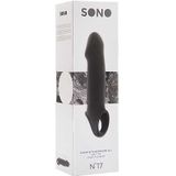 Sono No.17 Penis Sleeve met Testikel Bevestiging Voor Optimale Stimulatie en Verlenging - Zwart
