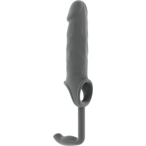 Penis Sleeve met Anaal Plug - Grijs