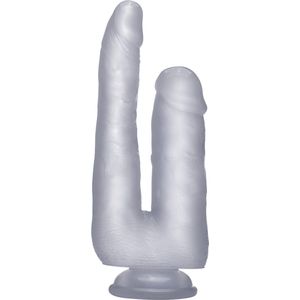 Realistic Double Cock - 9 Inch - Translucent