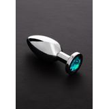 Triune - Jeweled Butt Plug AQUA BLUE LIGHT - Large