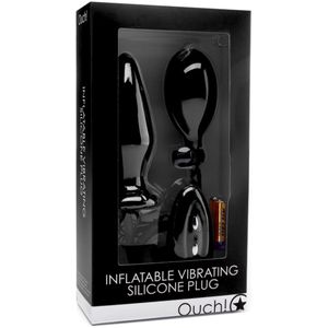 Inflatable Silicone Plug - Black Vibrating