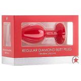 Diamond Butt Plug - Red - Regular