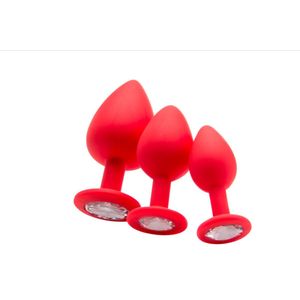 Diamond Butt Plug - Red - Regular