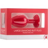 Diamond Butt Plug - Red - Large