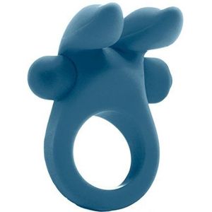 Mjuze by Shots - Vibrerende siliconen liefdeshoes penisring - blauw