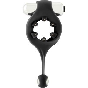 Shots Mjuze - Infinity Vibrating Cockring with Dangling Ball - Black