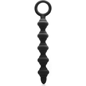 Shots Toys by Shots - Wrick Anal Chain - flexibele siliconen anale kogelketting - ca. 18 cm lang - zwart/zwart