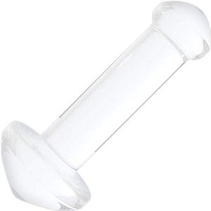 Chrystalino by Shots - massage van borosilicaatglas geproduceerde dildo, wit, 11,6 cm invoerbare lengte