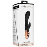 Elegance Opulent Oplaadbare Rabbit Vibrator met Verwarmingsfunctie - Zwart