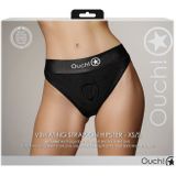 Shots - Ouch! OU828BLKXSS1 - Vibrating Strap-on Hipster - Black - XS/S